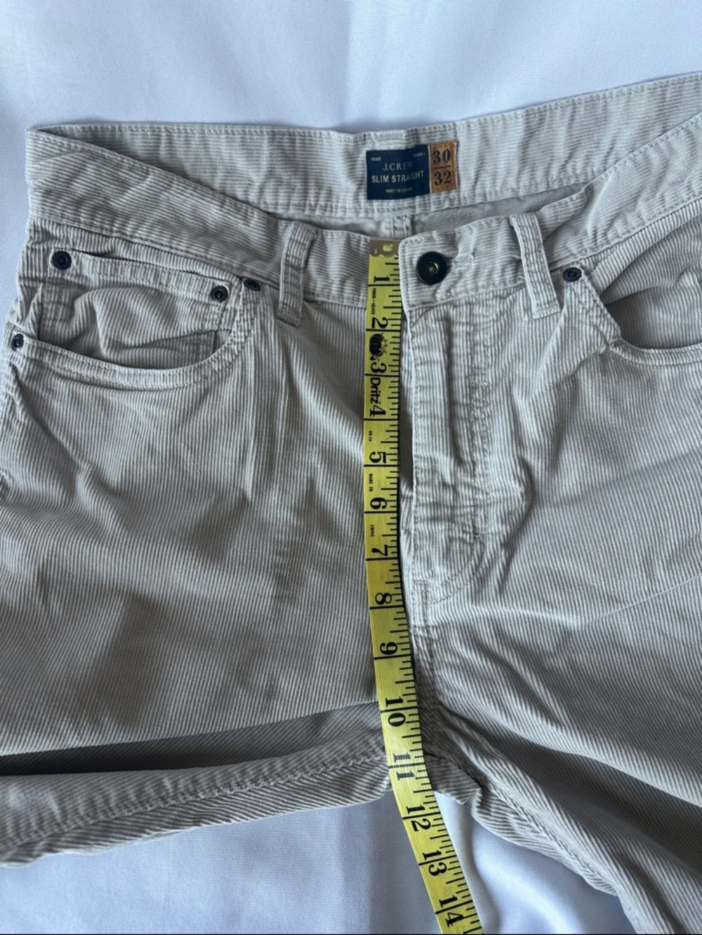J.Crew Pants Mens 30x32 Slim Straight Light Gray Corduroy Preppy Academic